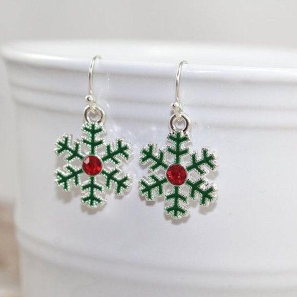Christmas Snowflake Earrings - Picture 10 of 10